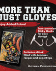 Silicone Smoker Oven Gloves - Extreme Heat Resistant BBQ Gloves - Handle Hot Food Right on Your Grill Fryer Pit - Kitchen Perfection LLC