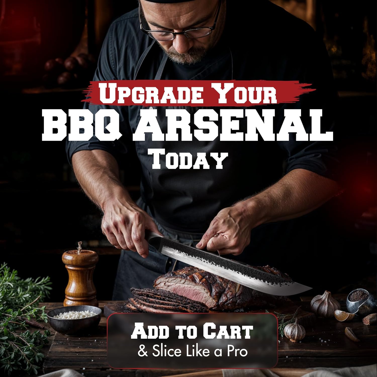 Handmade Knife, Meat Cutting Carving &amp; Slicing BBQ Knife For Men - Kitchen Perfection LLC