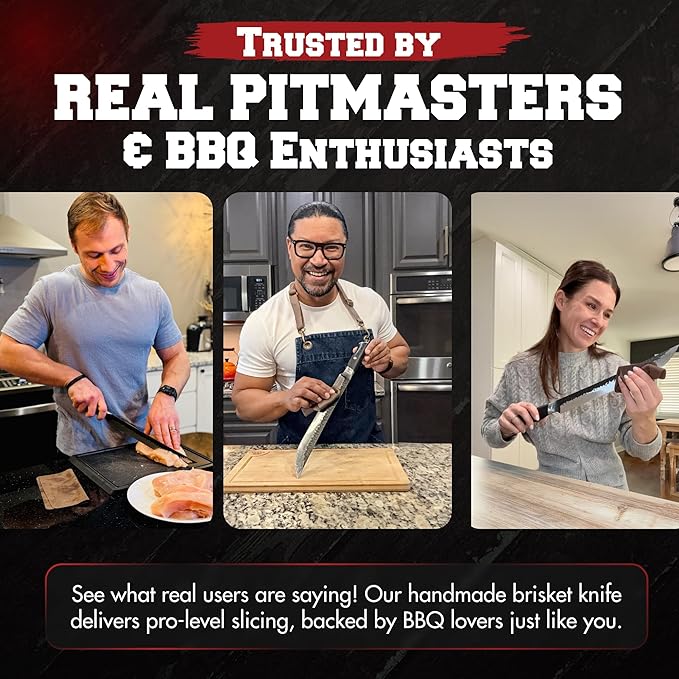 Handmade Knife, Meat Cutting Carving &amp; Slicing BBQ Knife For Men - Kitchen Perfection LLC
