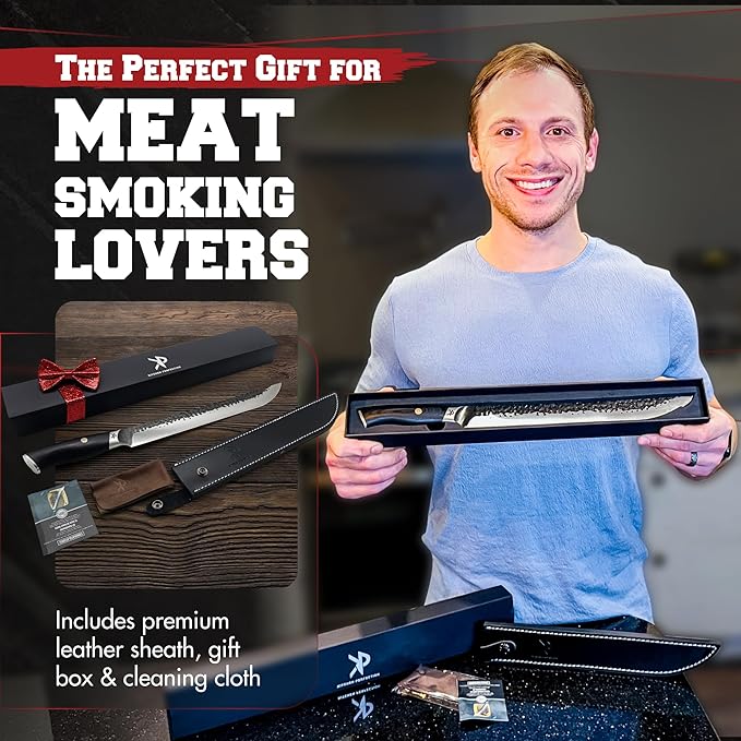 Handmade Knife, Meat Cutting Carving &amp; Slicing BBQ Knife For Men - Kitchen Perfection LLC