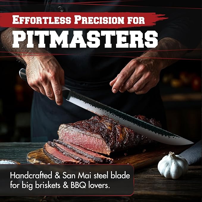 Handmade Knife, Meat Cutting Carving &amp; Slicing BBQ Knife For Men - Kitchen Perfection LLC