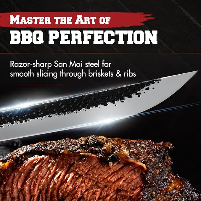 Handmade Knife, Meat Cutting Carving &amp; Slicing BBQ Knife For Men - Kitchen Perfection LLC