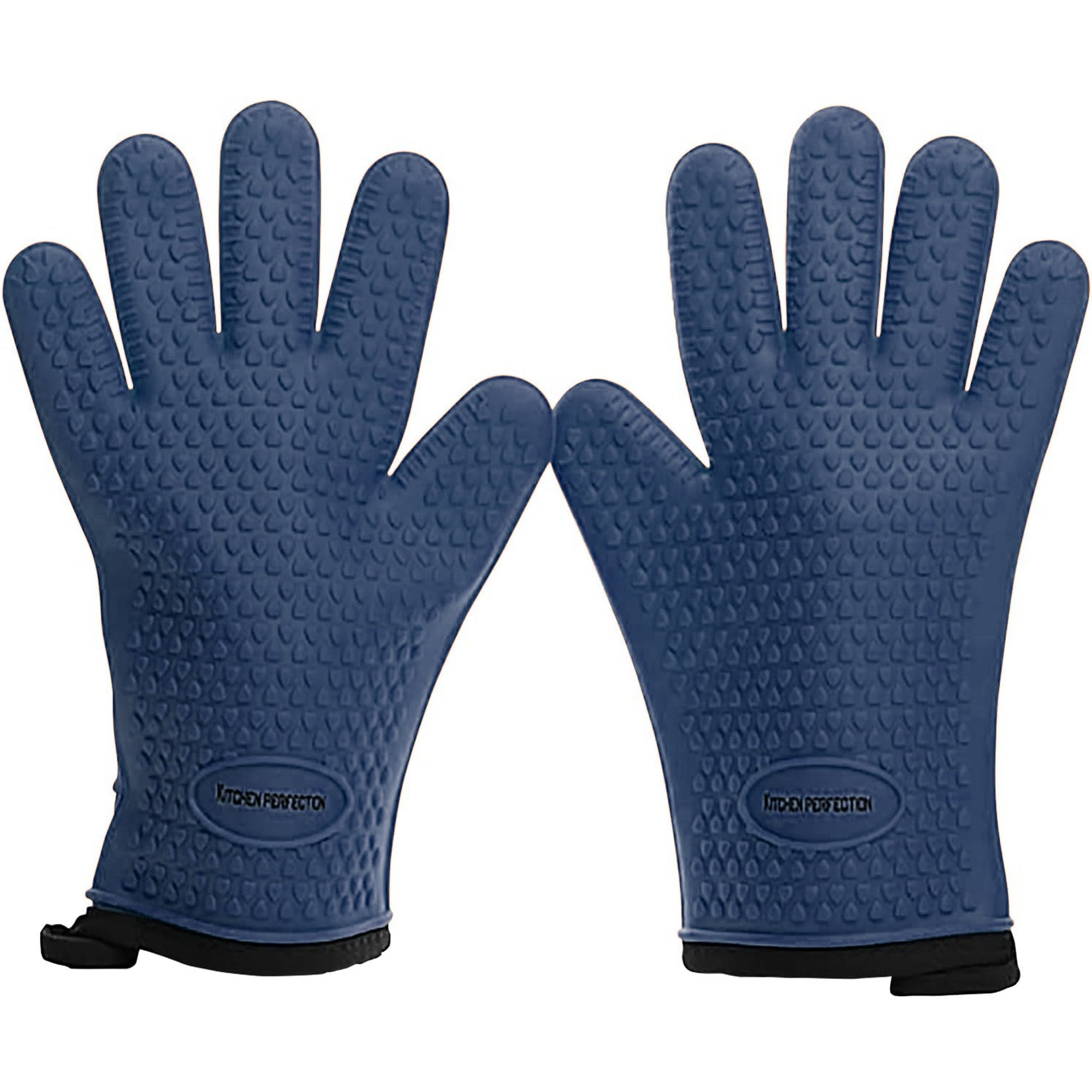 Silicone Smoker Oven Gloves - Extreme Heat Resistant BBQ Gloves - Handle Hot Food Right on Your Grill Fryer Pit - Kitchen Perfection LLC