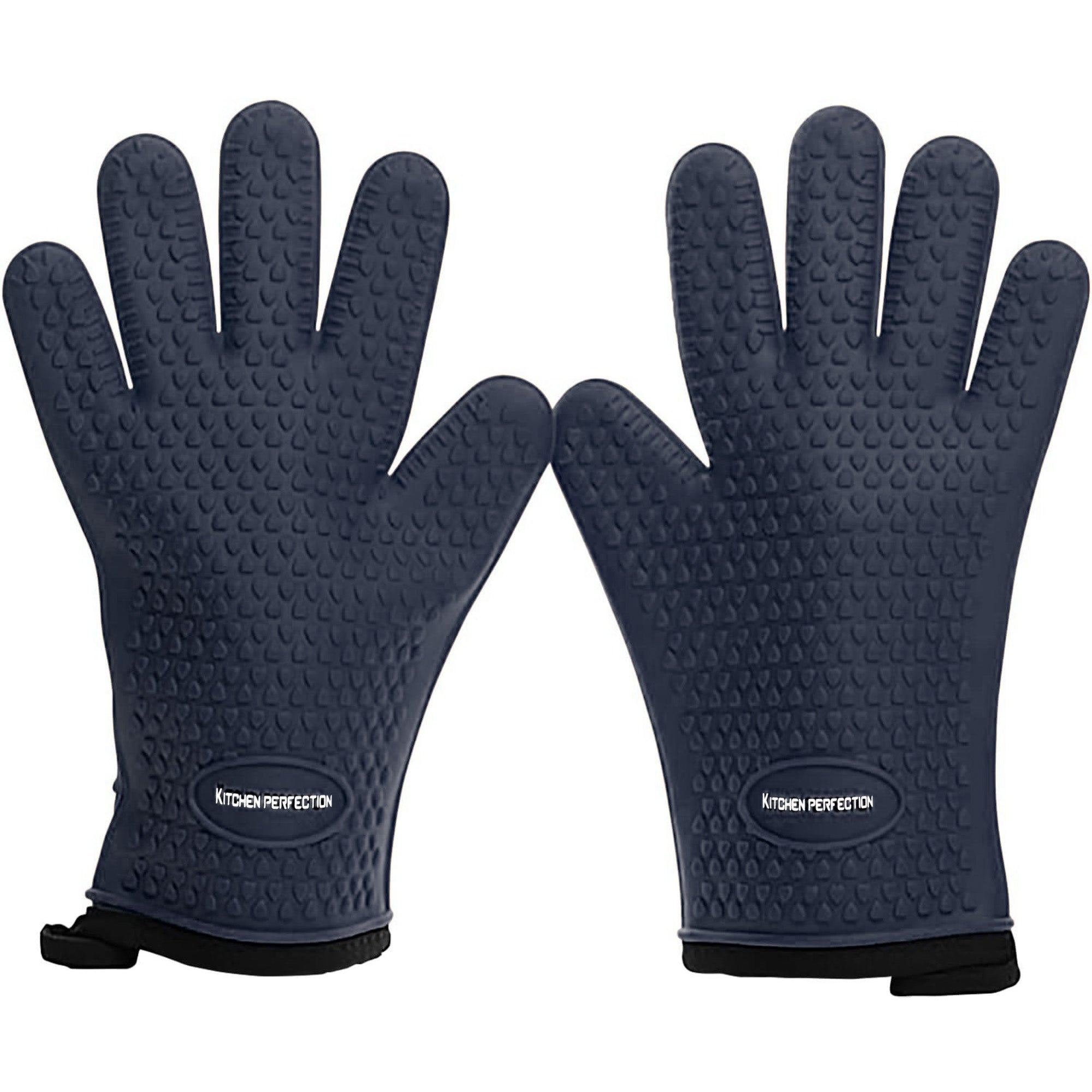 Silicone Smoker Oven Gloves - Extreme Heat Resistant BBQ Gloves - Handle Hot Food Right on Your Grill Fryer Pit - Kitchen Perfection LLC