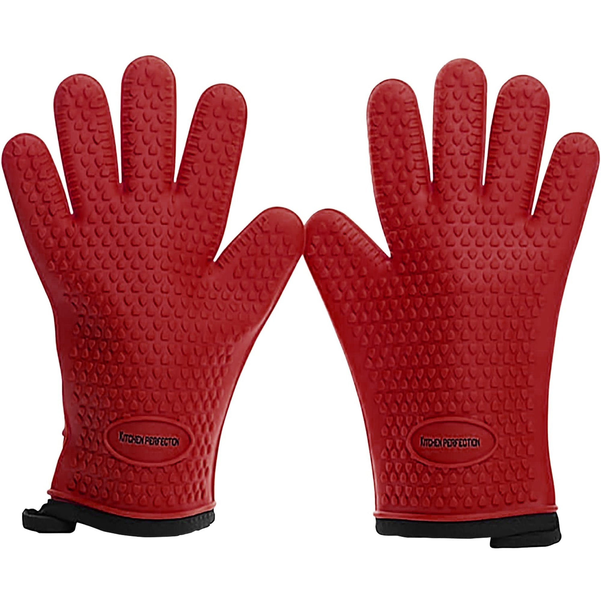 Silicone Smoker Oven Gloves - Extreme Heat Resistant BBQ Gloves - Handle Hot Food Right on Your Grill Fryer Pit - Kitchen Perfection LLC