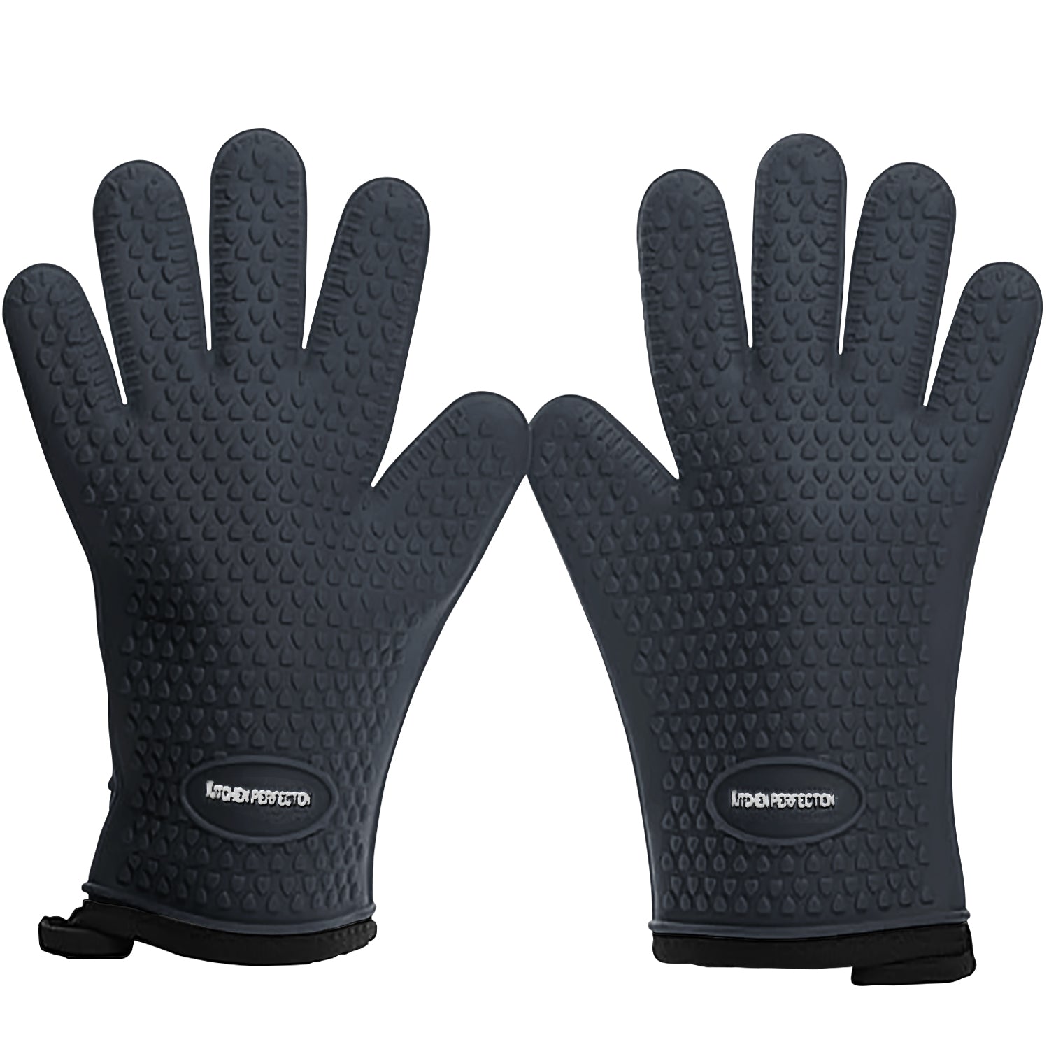 Silicone Smoker Oven Gloves - Extreme Heat Resistant BBQ Gloves - Handle Hot Food Right on Your Grill Fryer Pit - Kitchen Perfection LLC