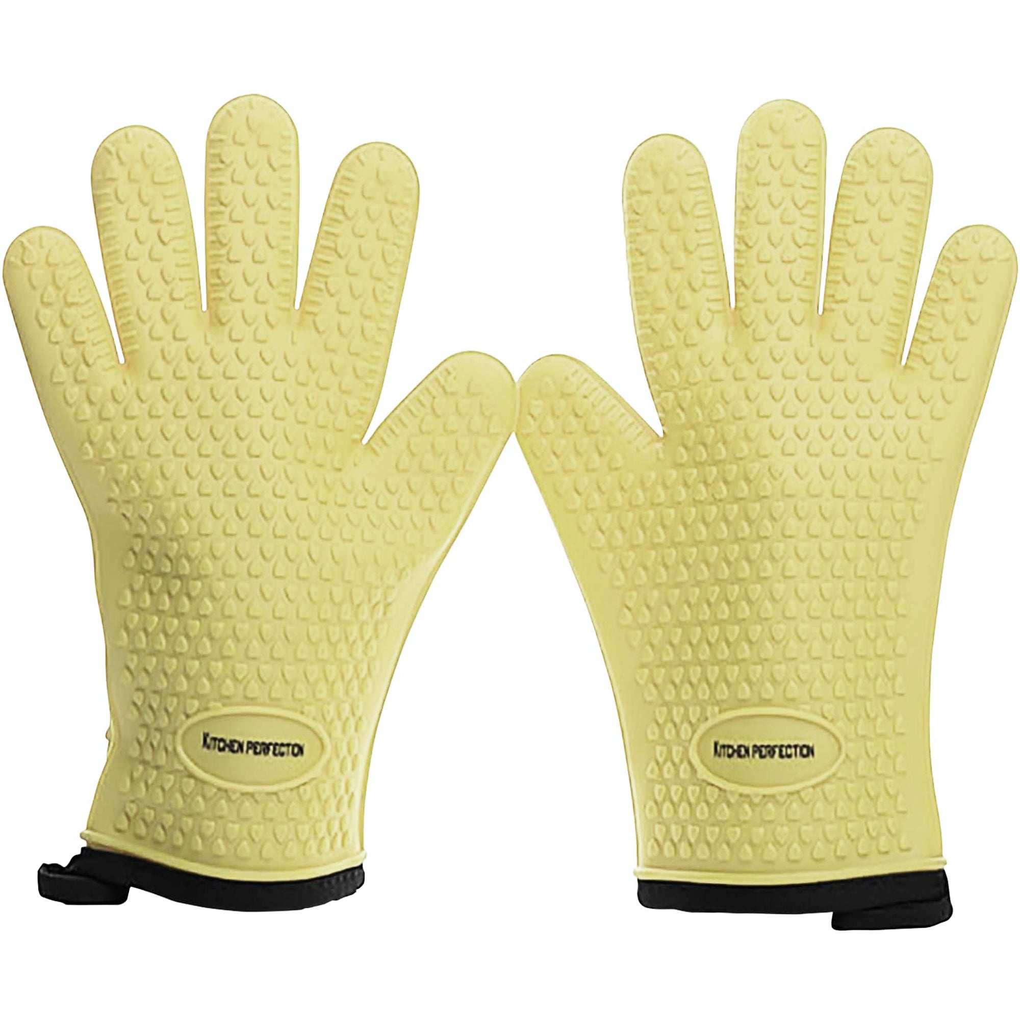 Silicone Smoker Oven Gloves - Extreme Heat Resistant BBQ Gloves - Handle Hot Food Right on Your Grill Fryer Pit - Kitchen Perfection LLC