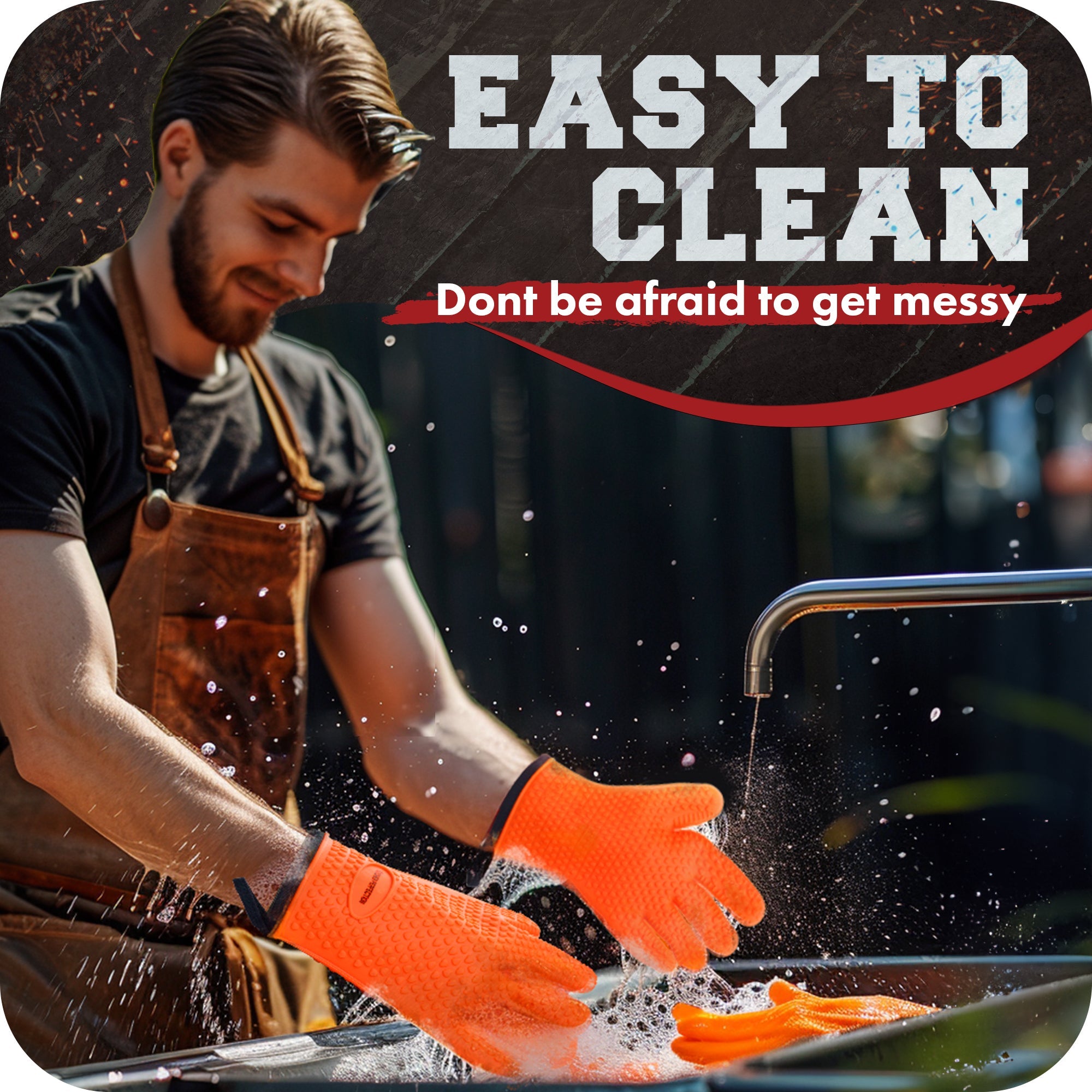 Silicone Smoker Oven Gloves - Extreme Heat Resistant BBQ Gloves - Handle Hot Food Right on Your Grill Fryer Pit - Kitchen Perfection LLC