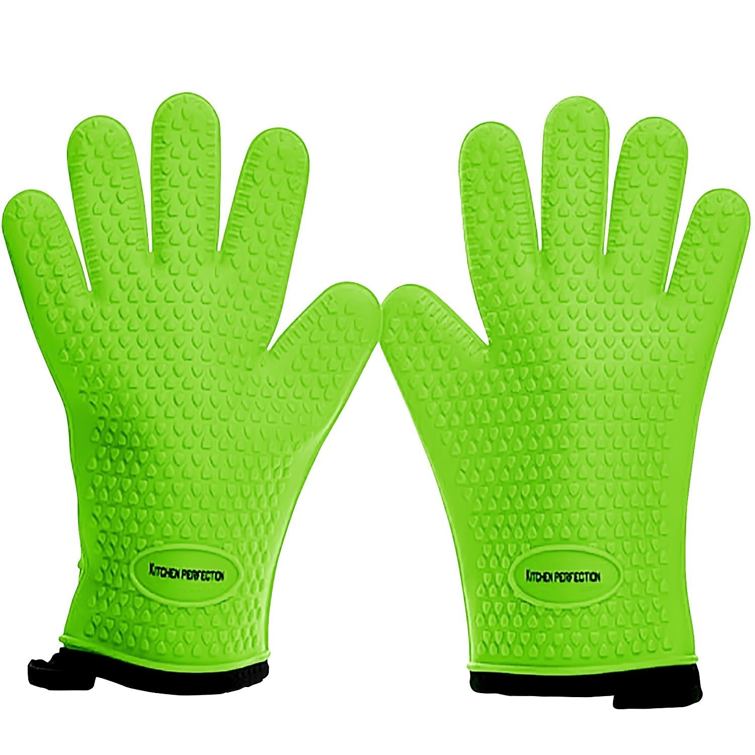 Silicone Smoker Oven Gloves - Extreme Heat Resistant BBQ Gloves - Handle Hot Food Right on Your Grill Fryer Pit - Kitchen Perfection LLC