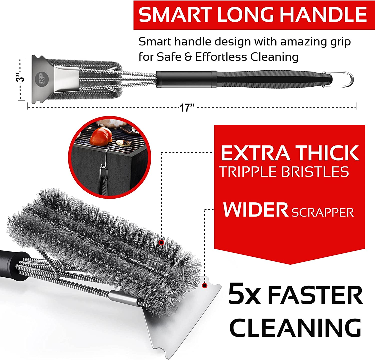 Thin Grill Brushes - Kitchen Perfection LLC