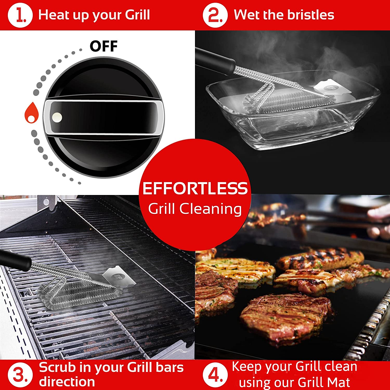 Thin Grill Brushes - Kitchen Perfection LLC